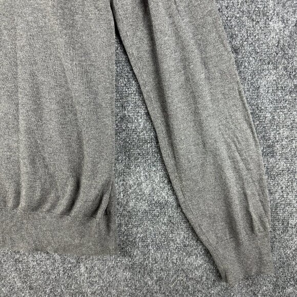 Banana Republic Sweater Mens Medium Luxury Blend Silk Cashmere Cotton VNeck Gray - Picture 2 of 7